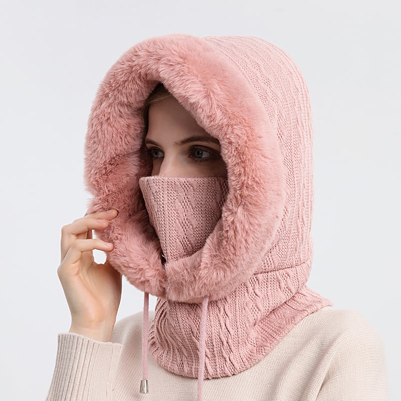 Elena – Knit Hooded Winter Balaclava for Women