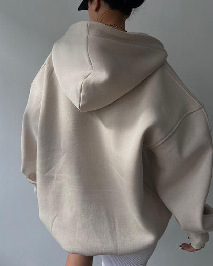Eva - Sudadera oversize con capucha y cuello abierto para mujer