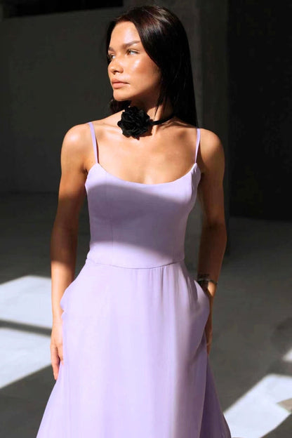 Julieta - Vestido midi con tirantes finos mujer