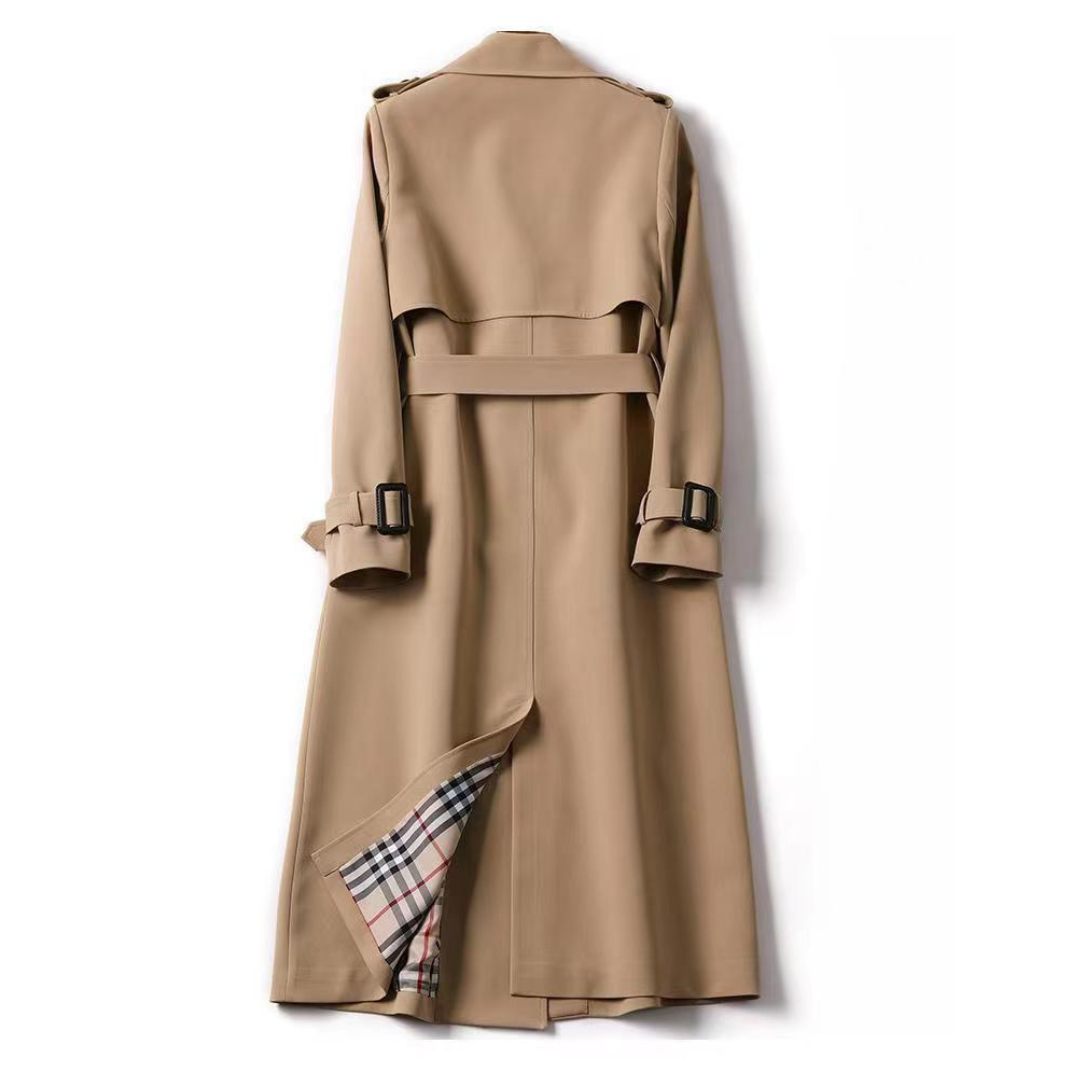 Sofía - Gabardina de lana mujer con cinturón y doble botonadura