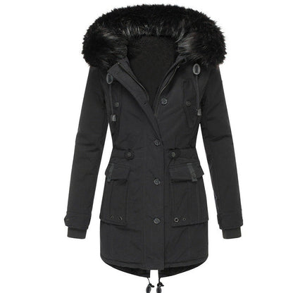 Clara – Parka Acolchada con Capucha de Pelo Sintético