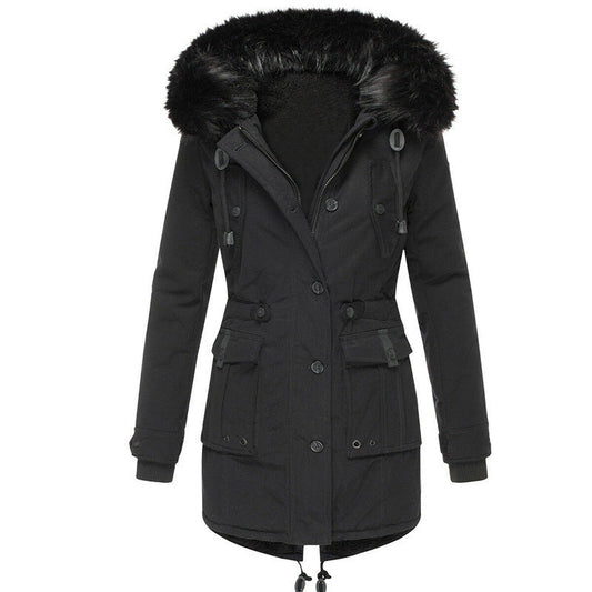 Clara – Parka Acolchada con Capucha de Pelo Sintético