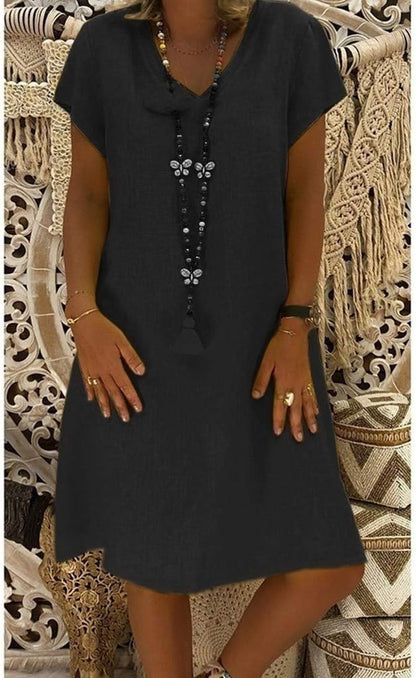 Lucía – Vestido de algodón suelto y cómodo