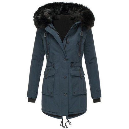 Clara – Parka Acolchada con Capucha de Pelo Sintético