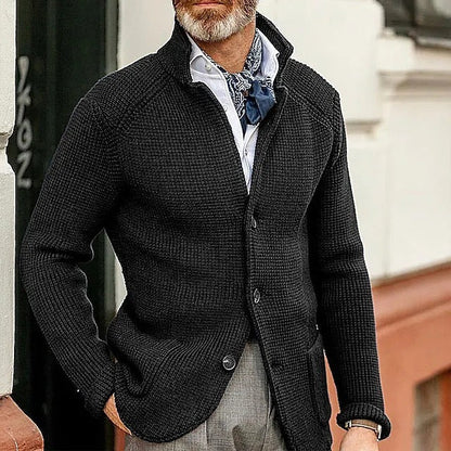 Hugo - Cárdigan de punto elegante para hombre con cierre de botones