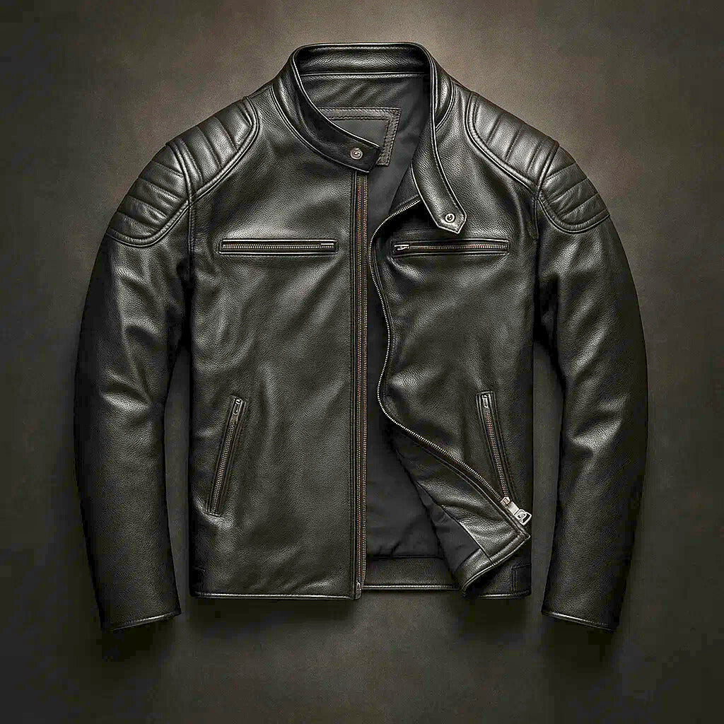 Marek – Chaqueta biker de piel sintética para hombre