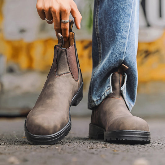 Marco - Botas de hombre tipo chelsea con suela robusta