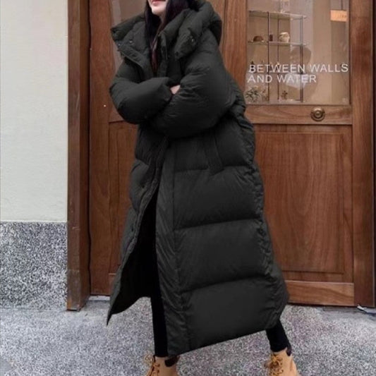 Valentina – Abrigo acolchado extralargo con capucha para mujer