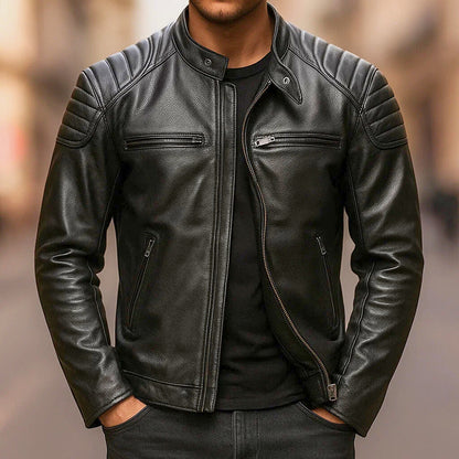 Marek – Chaqueta biker de piel sintética para hombre