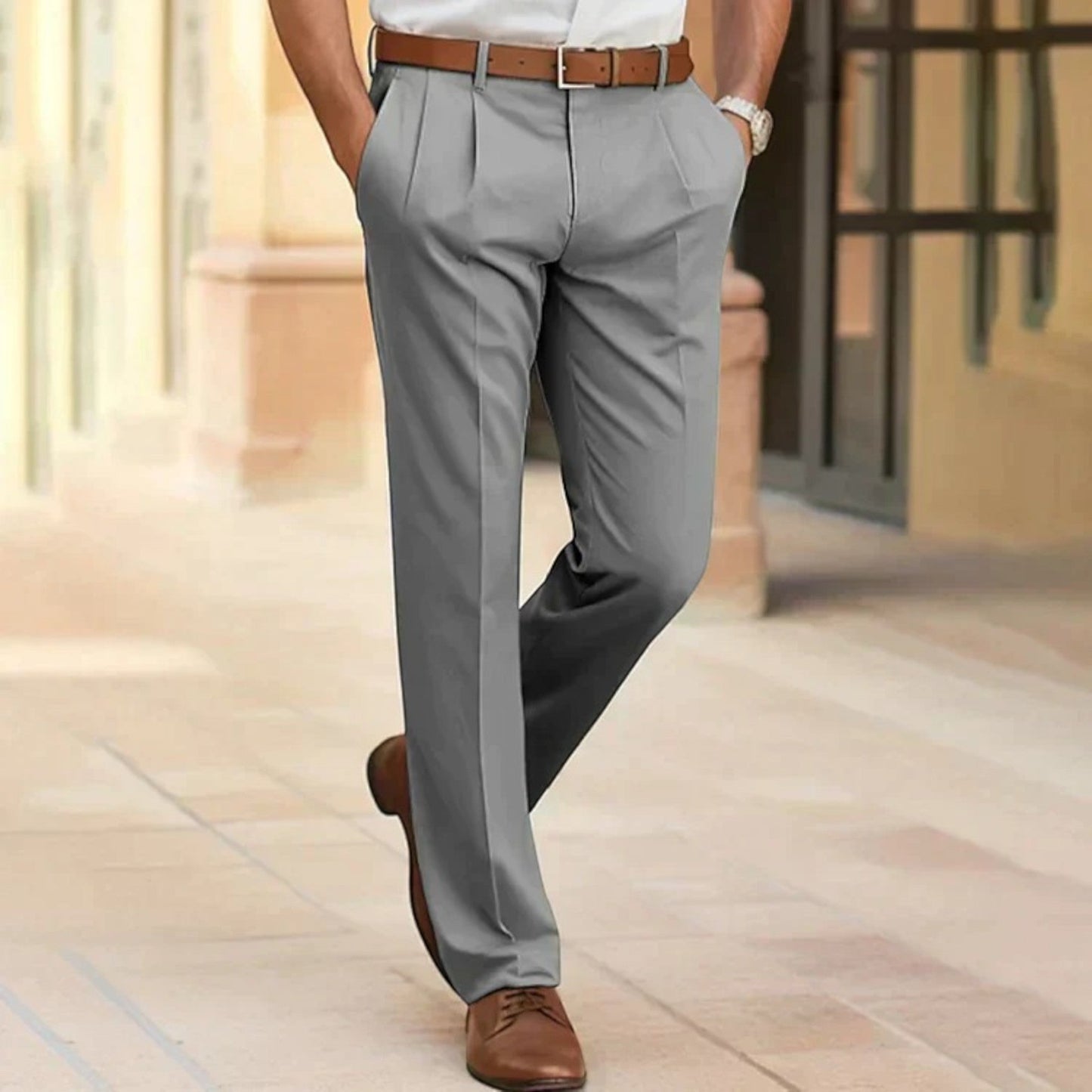 Alejandro - Pantalón de vestir para hombre recto