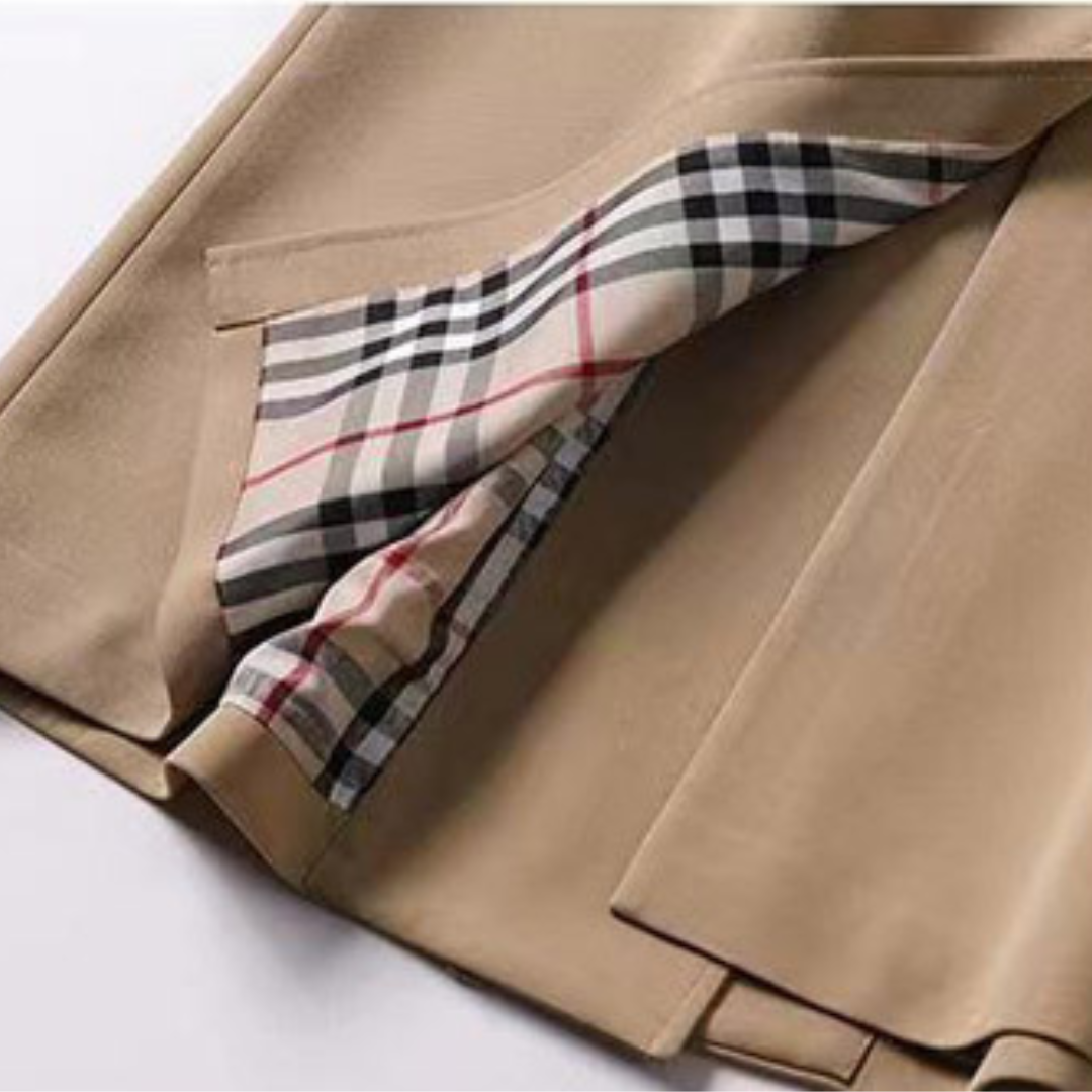 Sofía - Gabardina de lana mujer con cinturón y doble botonadura