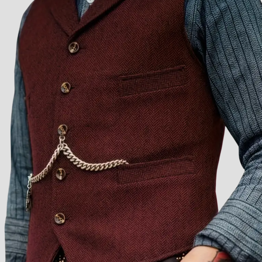 Javier – Chaleco sastrero tweed con solapas Hombre