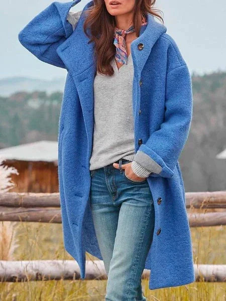 Marta – Abrigo Largo de Lana con Estilo Casual para Mujer