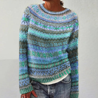 Elena – Jersey de Punto Jacquard con Diseño Invernal para Mujer