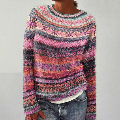 Elena – Jersey de Punto Jacquard con Diseño Invernal para Mujer