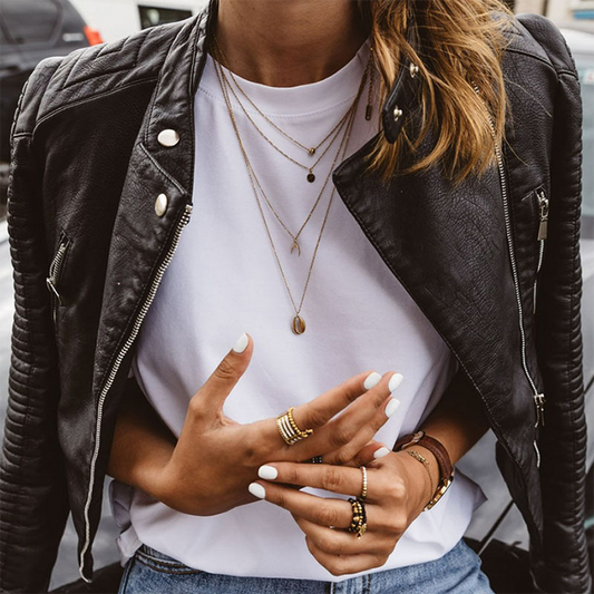 Selena - Chaqueta biker negra con cremalleras mujer