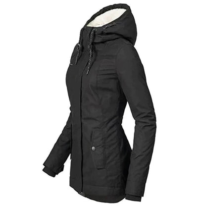 Marina - Chaqueta negra con forro de borreguito