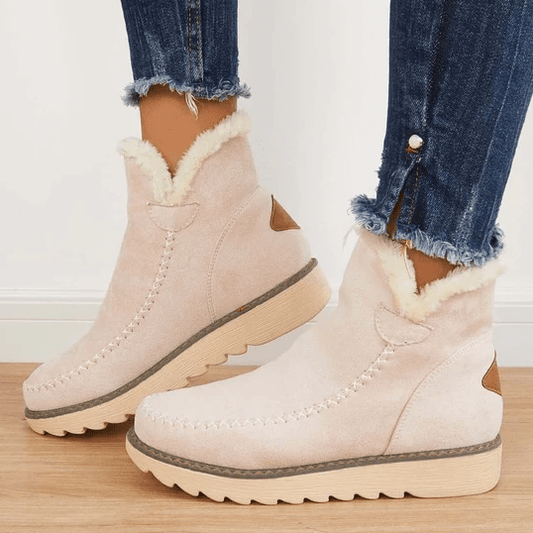 Lucía – Botines de Ante con Forro de Borreguito para Mujer