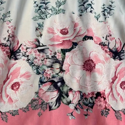 Marina - Chaqueta de lana con capucha estampada floral mujer