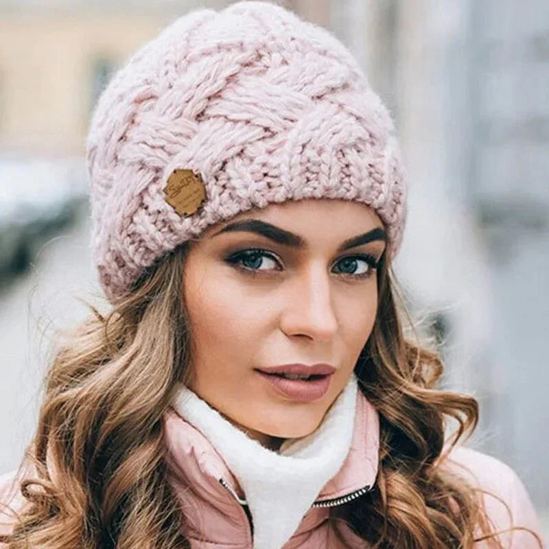 Cecilia – Gorro de punto grueso trenzado para mujer
