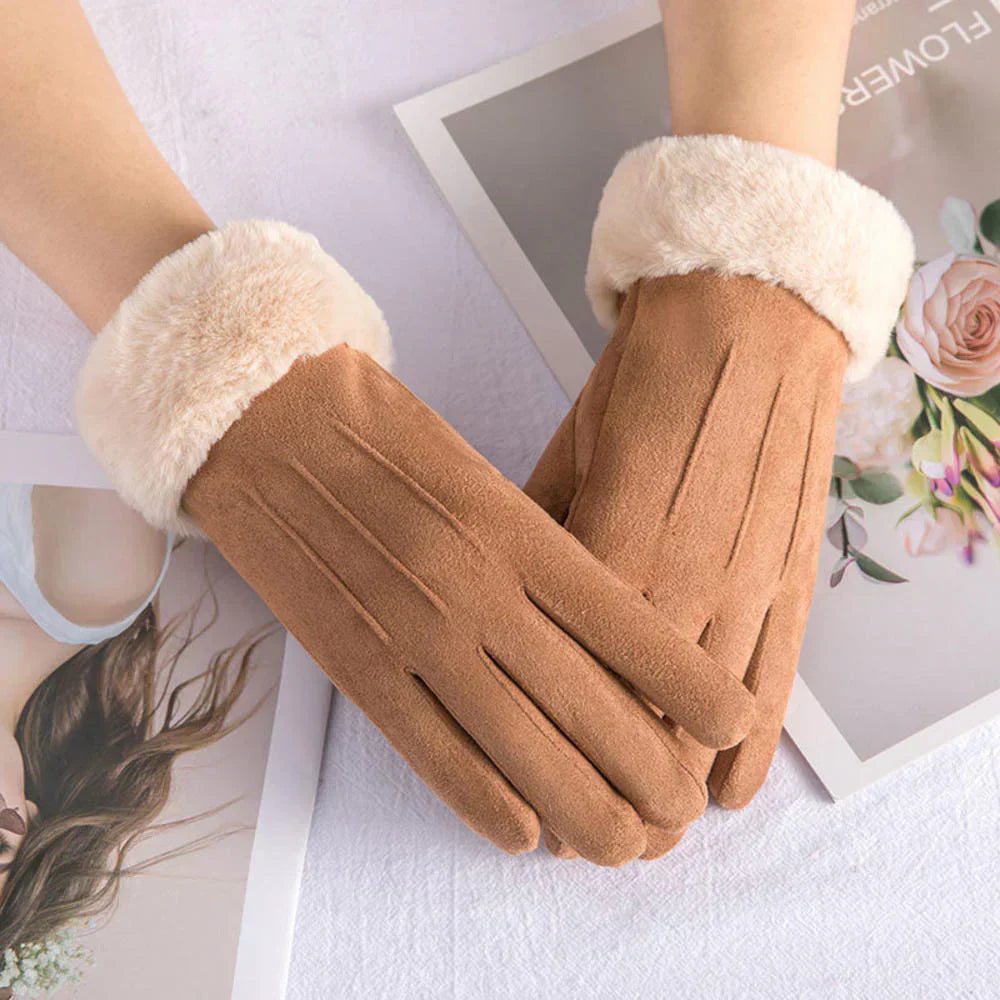 Lucía – Guantes de invierno con forro de felpa para mujer