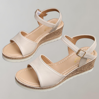 Laura – Sandalias ortopédicas de cuña para mujer con tiras ajustables y transpirables