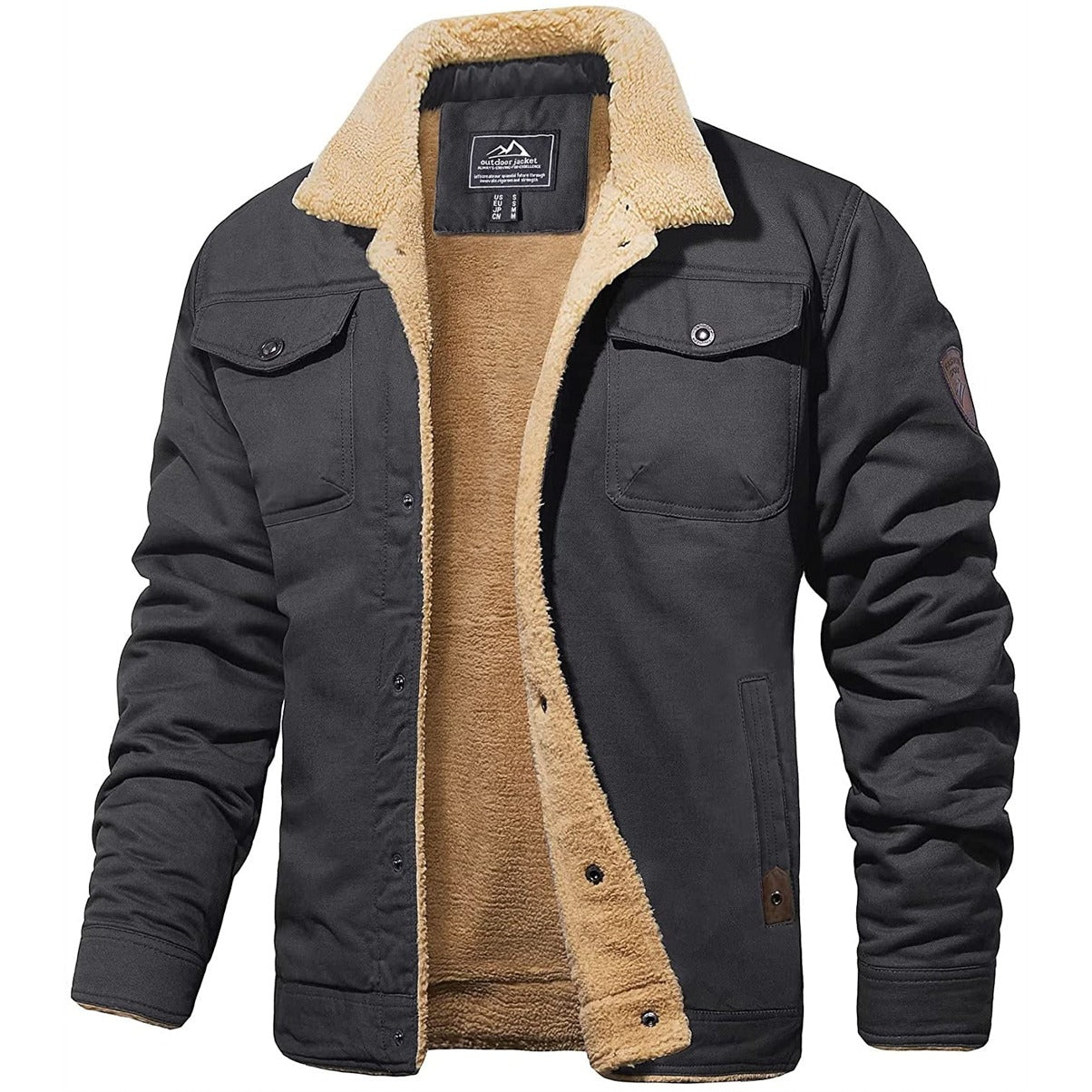 Andrés - Chaqueta de hombre con forro de borreguito