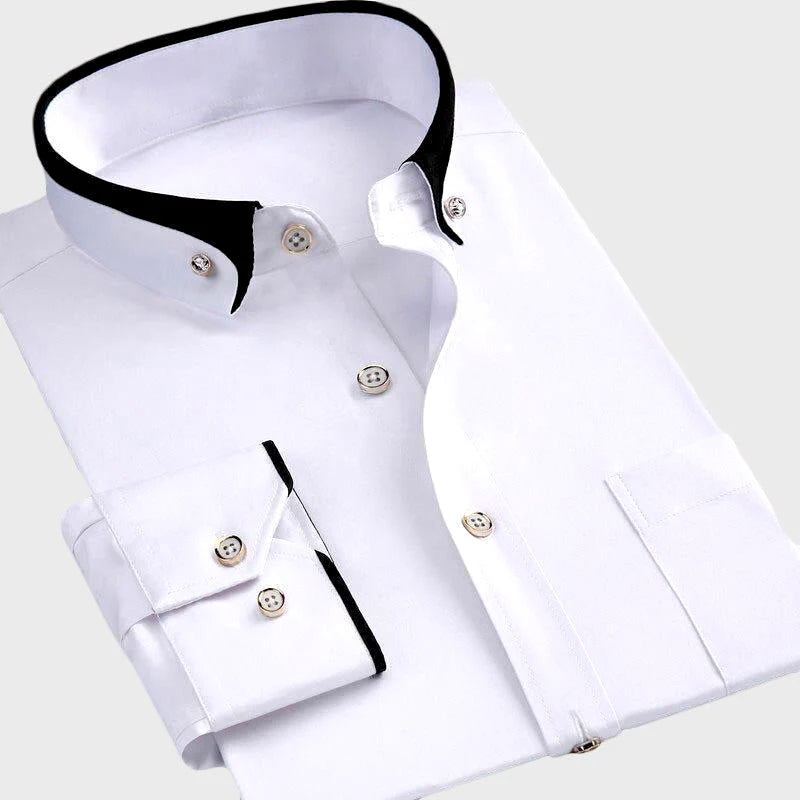 Daniel – Camisa de vestir para hombre con cuello contrastado