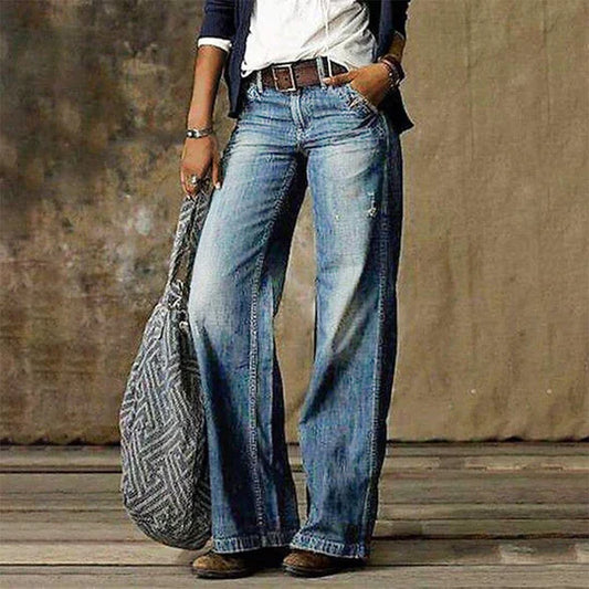 Ariadna - Pantalón vaquero de mujer corte ancho