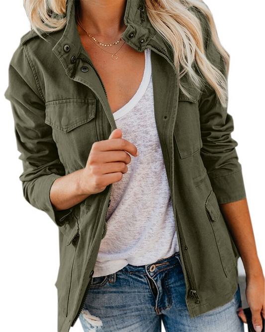 Greta Jacket | Intermediate Jacket and Autumn Jacket with pockets-Fashion Nora