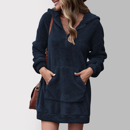 Valentina - Vestido sudadera con capucha y bolsillo mujer