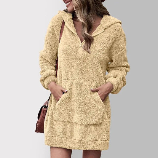 Valentina - Vestido sudadera con capucha y bolsillo mujer