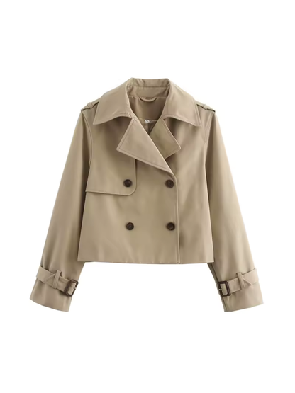 Isabelle - Chaqueta corta estilo trench mujer