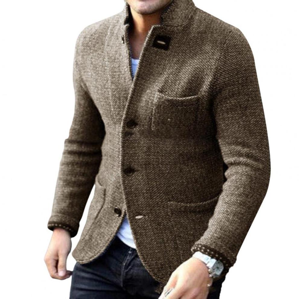 Andrés – Chaqueta de Punto Estructurada con Cuello Mao para Hombre
