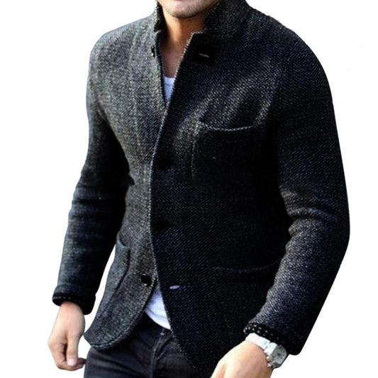 Andrés – Chaqueta de Punto Estructurada con Cuello Mao para Hombre
