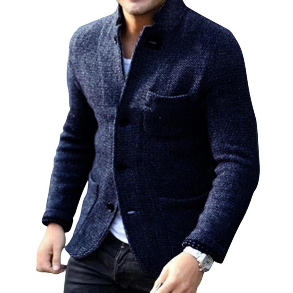 Andrés – Chaqueta de Punto Estructurada con Cuello Mao para Hombre