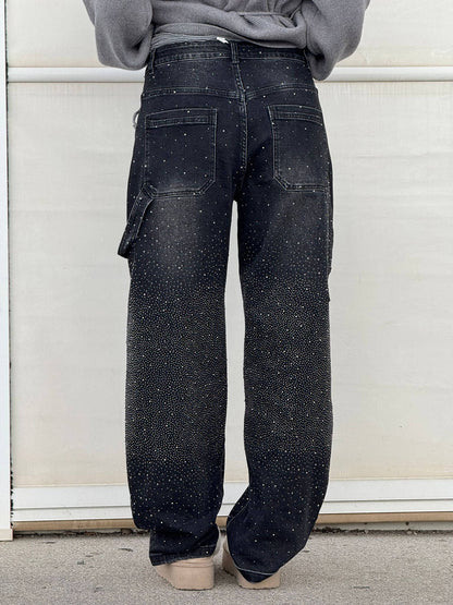 Paula – Pantalones Vaqueros Anchos con Brillos para Mujer