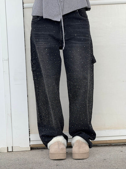 Paula – Pantalones Vaqueros Anchos con Brillos para Mujer