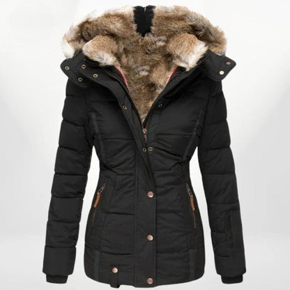 Natalia – Chaqueta acolchada con capucha y forro de peluche para mujer