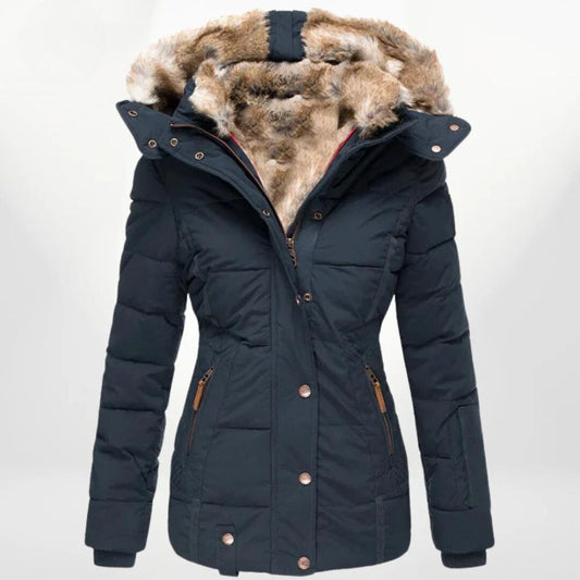 Natalia – Chaqueta acolchada con capucha y forro de peluche para mujer