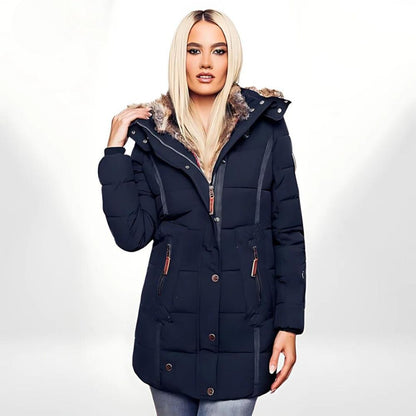 Natalia – Chaqueta acolchada con capucha y forro de peluche para mujer