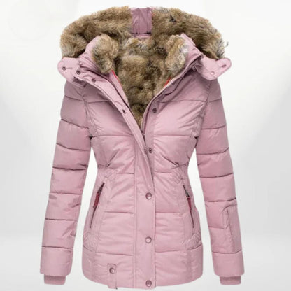 Natalia – Chaqueta acolchada con capucha y forro de peluche para mujer