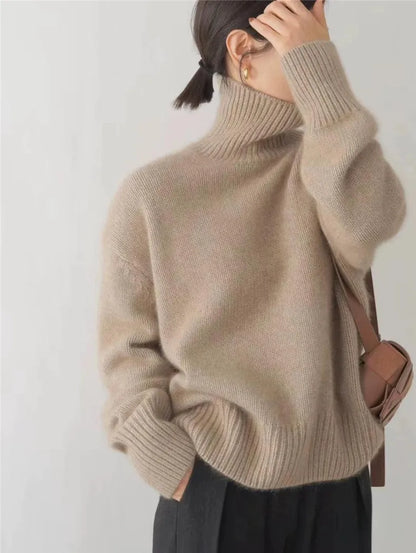 Claudia - Suéter de punto para mujer cuello alto