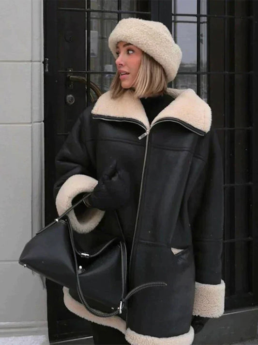Isabella - Chaqueta de mujer con forro de borrego