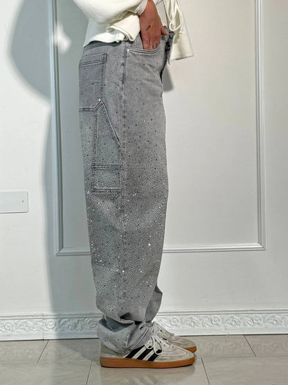 Paula – Pantalones Vaqueros Anchos con Brillos para Mujer