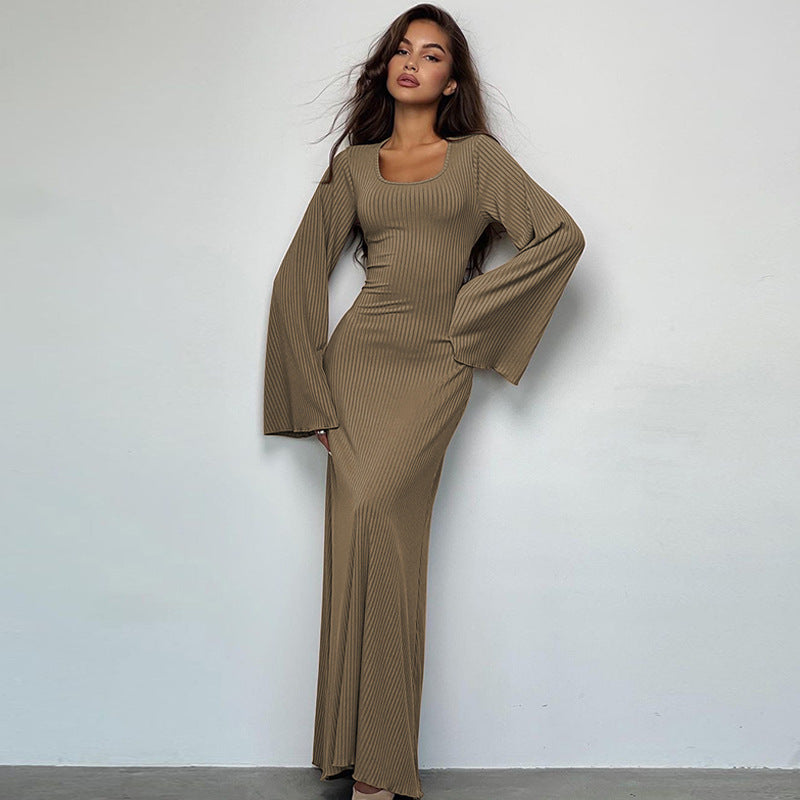 Isabella - Vestido largo mujer con manga acampanada