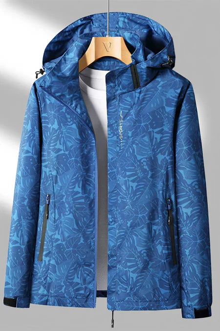 Natalia - Chaqueta impermeable ligera con capucha y estampado mujer