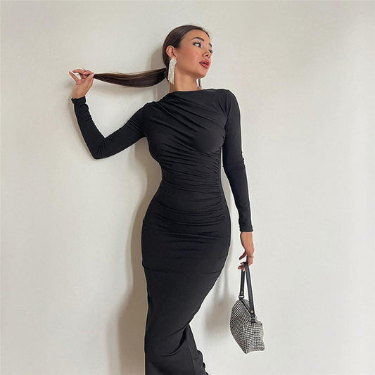 Adriana - Vestido ajustado largo mujer manga larga