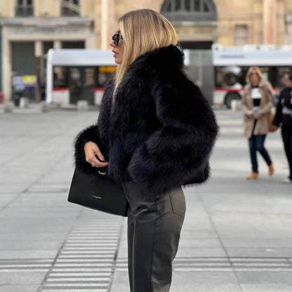 Camila – Abrigo de Pelo Sintético Estilo Glamour para Mujer