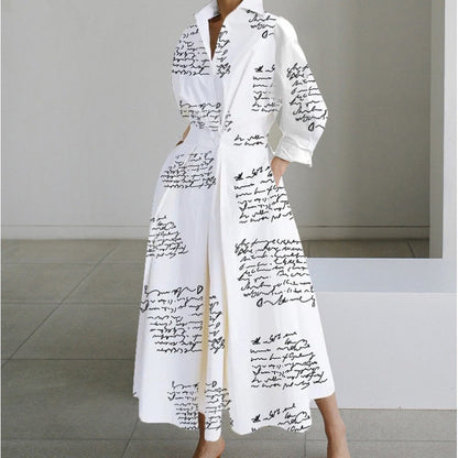 Marina - Vestido camisero blanco largo mujer